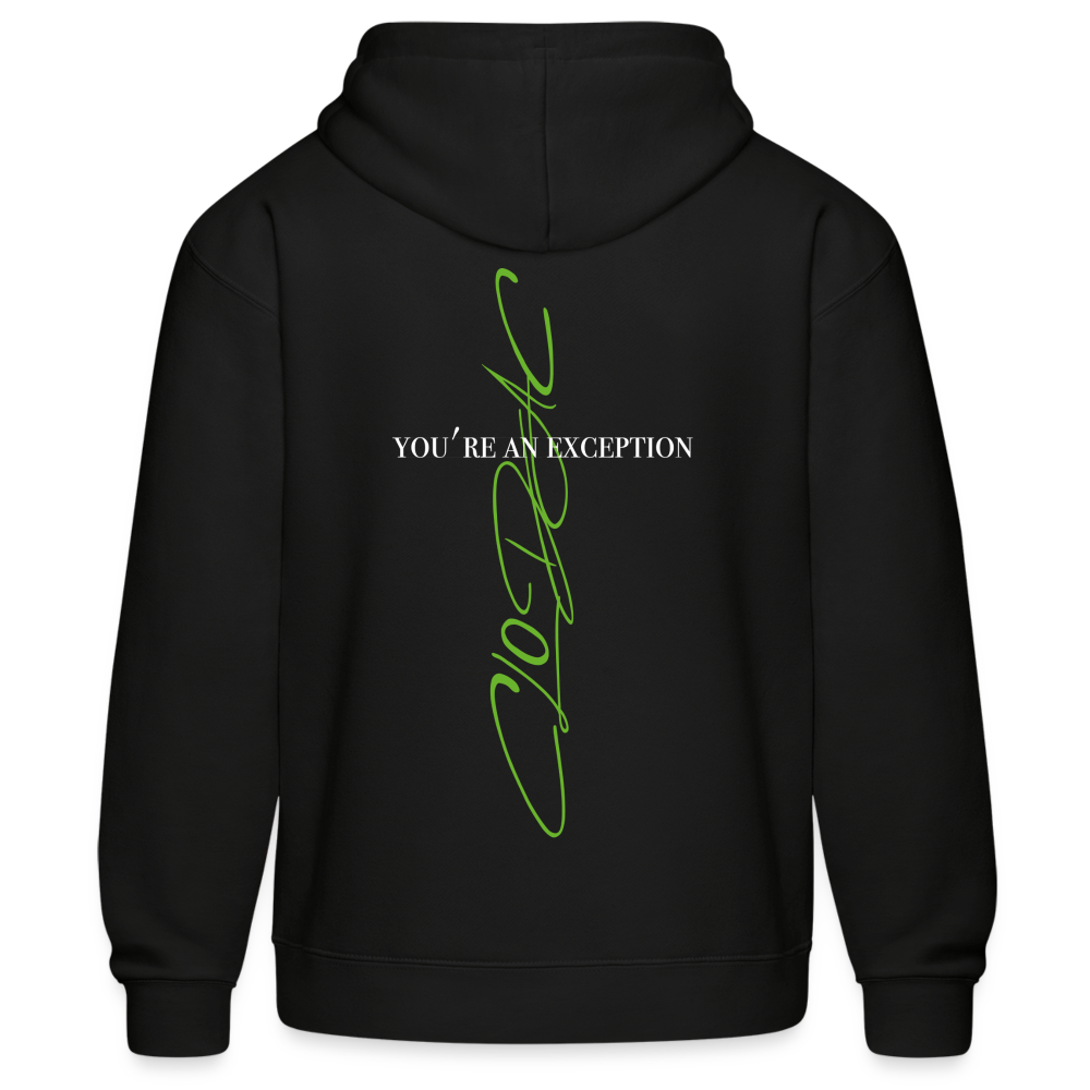 Sweat à capuche YOU'RE vert - noir