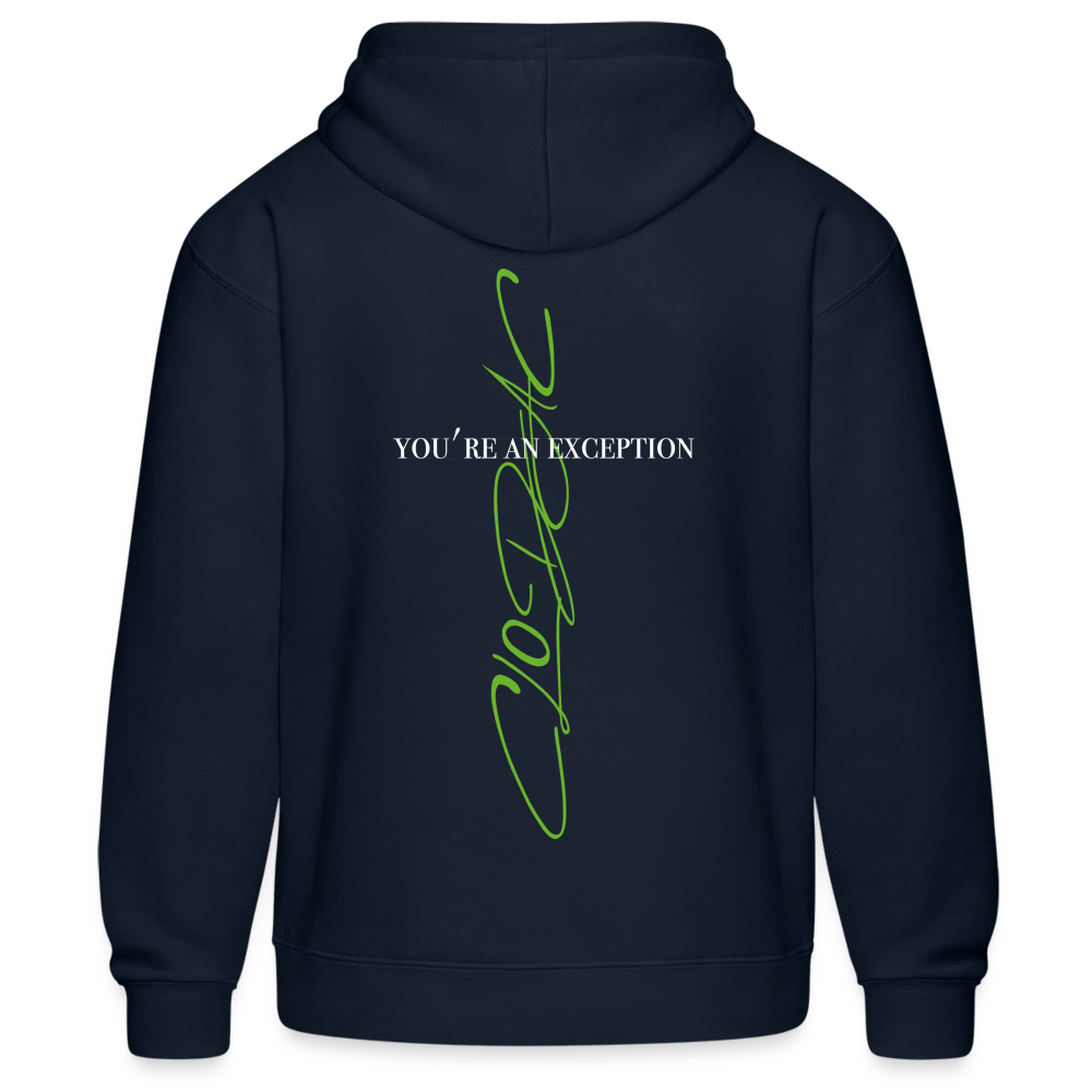 Sweat à capuche YOU'RE vert - marine