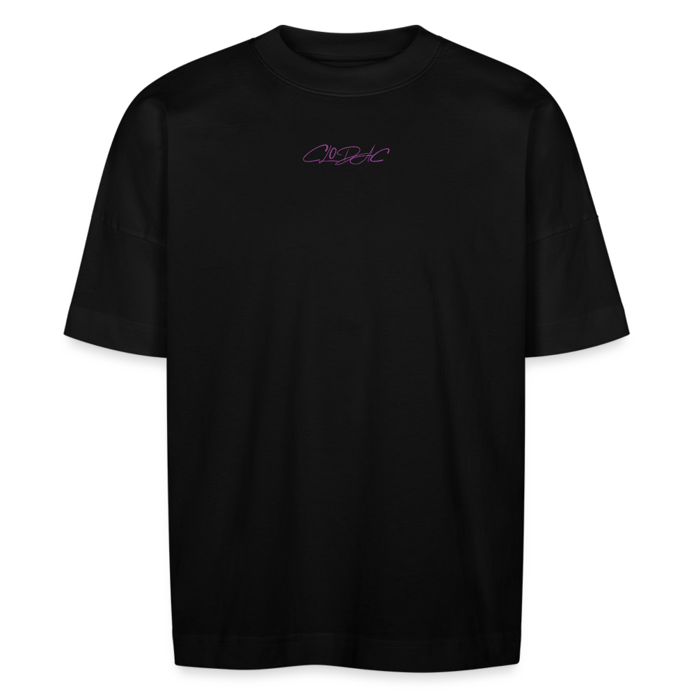 T-shirt bio oversize Just money violet - noir