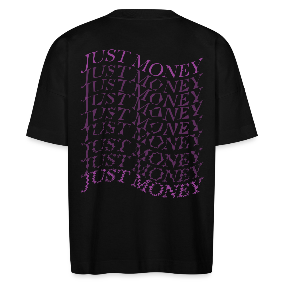 T-shirt bio oversize Just money violet - noir