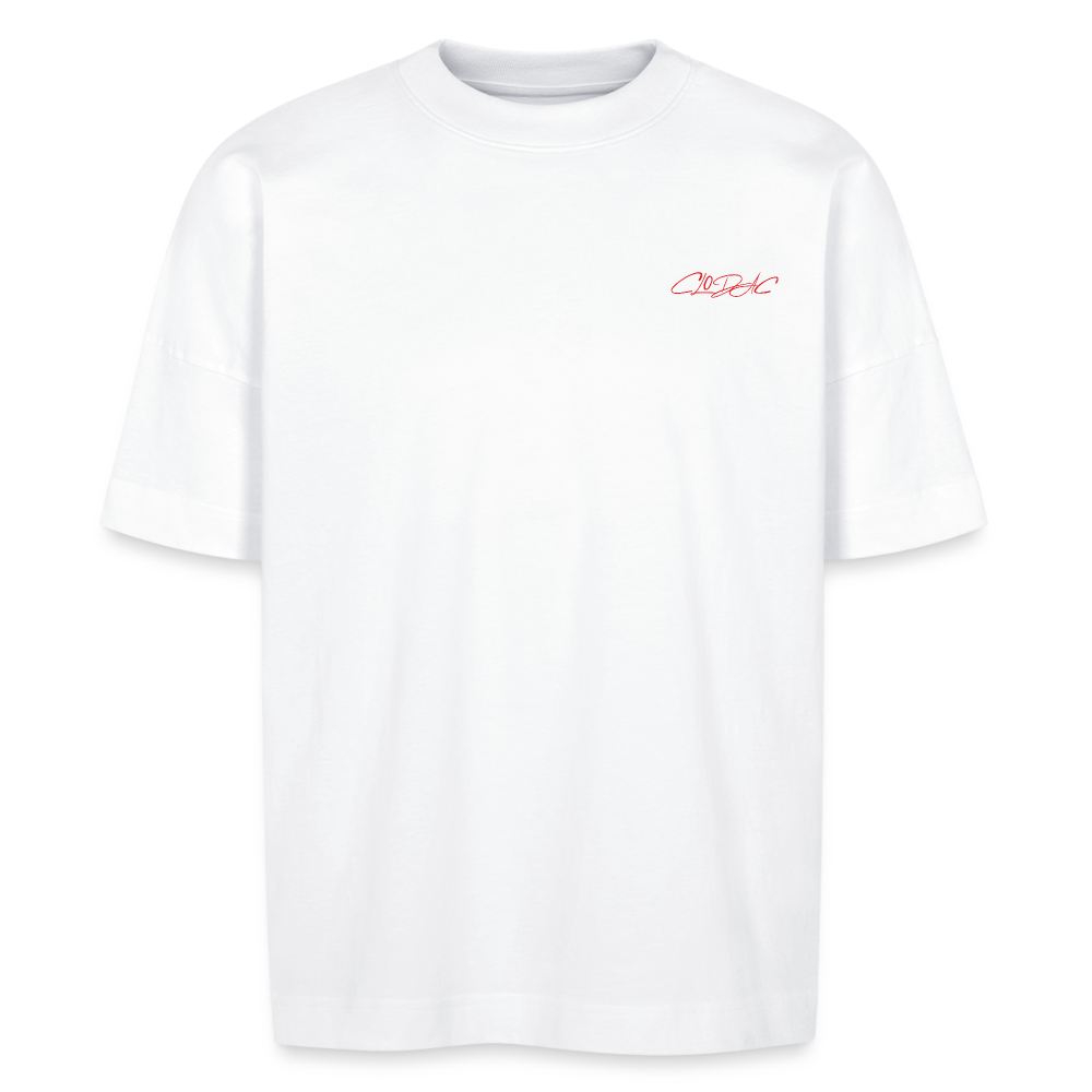 T-shirt bio oversize Just money Rouge - blanc