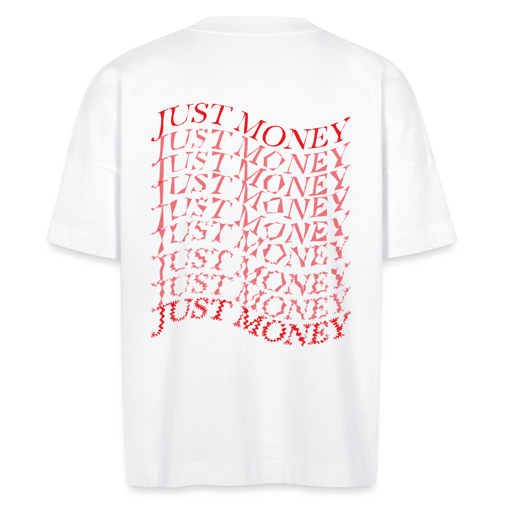 T-shirt bio oversize Just money Rouge - blanc