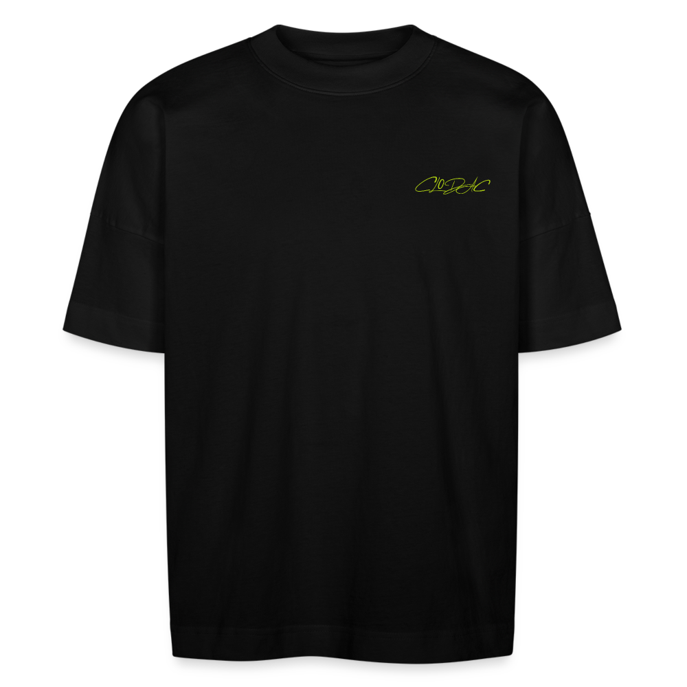 T-shirt bio oversize Unisexe JUST MONEY vert - noir