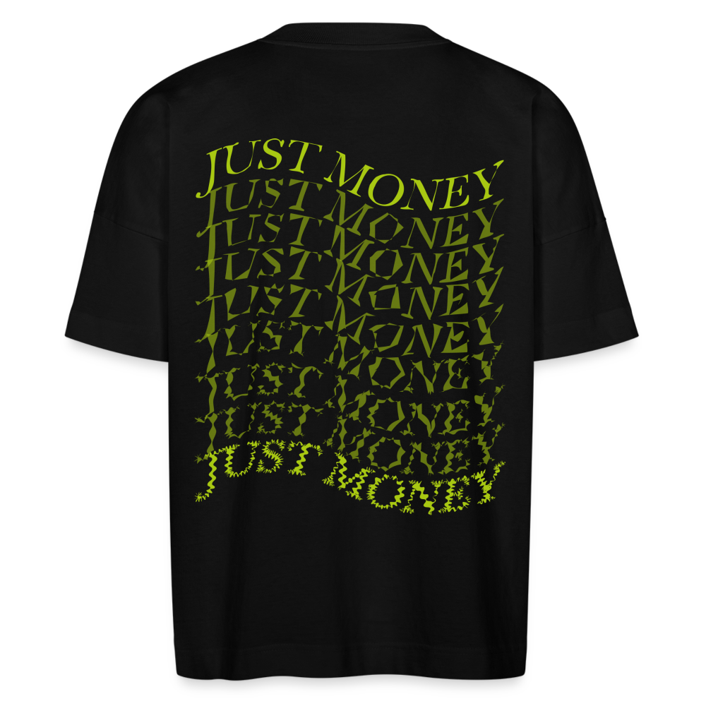 T-shirt bio oversize Unisexe JUST MONEY vert - noir