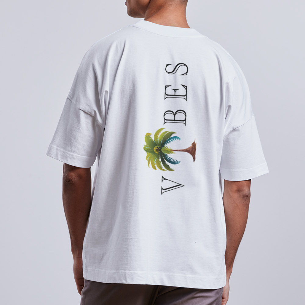 T-shirt bio oversize VIBES - blanc